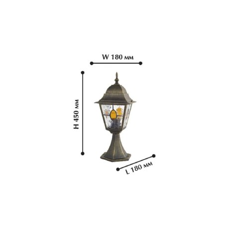 Уличный ландшафтный светильник  с лампочкой Favourite Zagreb 1805-1T+Lamps А60