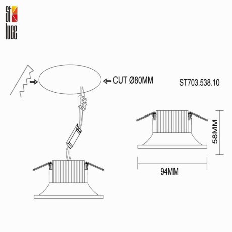 Встраиваемый светодиодный светильник St Luce ST703.538.10