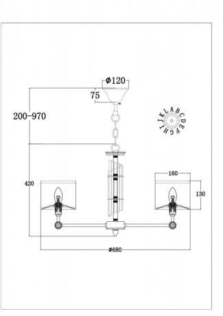Люстра подвесная Maytoni Alloro MOD088PL-06BS