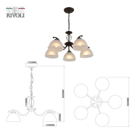 Подвесная люстра Rivoli Jackeline 9141-305 (Б0054758)