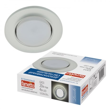 Встраиваемый светильник с LED подсветкой Fametto DLS-L158 GX53 CHROME-MATT CLEAR (UL-00005323)