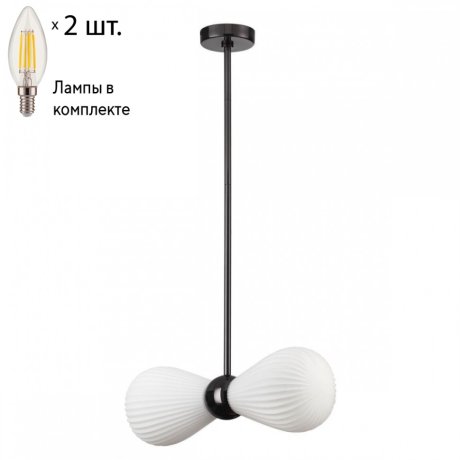 Подвесной светильник Odeon Elica с лампочками 5418/2+Lamps E14 Свеча