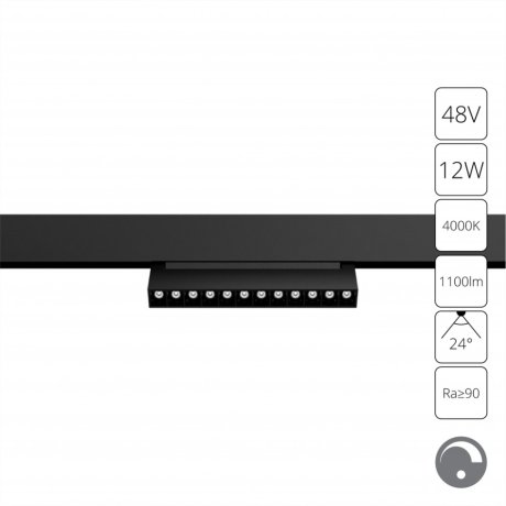 Трековый светильник 12W 4000К для магнитного шинопровода Arte Lamp Linea A4686PL-1BK