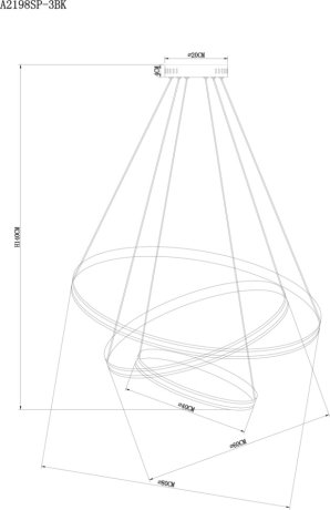 Подвесная люстра с пультом ДУ Arte Lamp Meridiana A2198SP-3BK