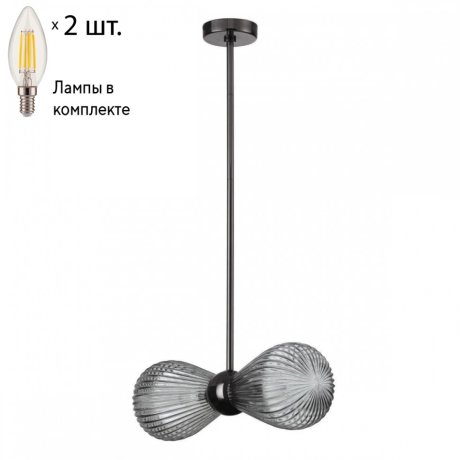 Подвесной светильник Odeon Elica с лампочками 5417/2+Lamps E14 Свеча