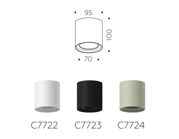 Корпус светильника накладной для насадок D70mm Ambrella light Diy Spot C7724