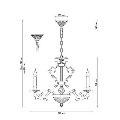 Подвесная люстра Lucia Tucci Firenze 1780.8.2 Antique Gold