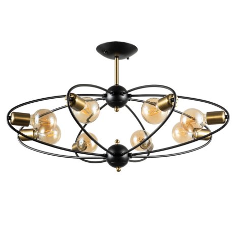 Люстра на штанге Arte lamp Glasgow с поддержкой Алиса A1963PL-8BK-A