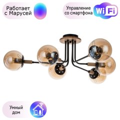 Потолочная люстра Oxford Arte lamp с поддержкой Маруся A2716PL-6BK-М
