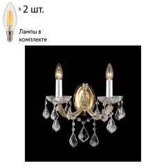 Бра Crystal Lux с лампочками Tesoro AP2+Lamps E14 Свеча