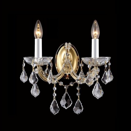 Бра Crystal Lux с лампочками Tesoro AP2+Lamps E14 Свеча