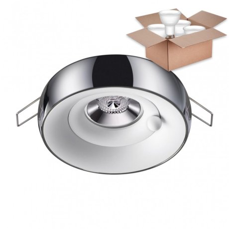 Встраиваемый светильник с лампочкой Novotech Water 370799+Lamps Gu10