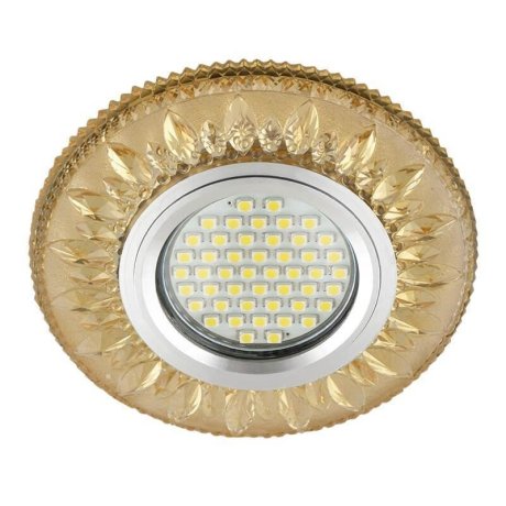 Встраиваемый светильник с LED подсветкой Fametto Luciole DLS-L141 Gu5.3 Glassy/Gold (UL-00003878)