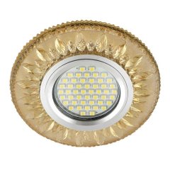 Встраиваемый светильник с LED подсветкой Fametto Luciole DLS-L141 Gu5.3 Glassy/Gold (UL-00003878)