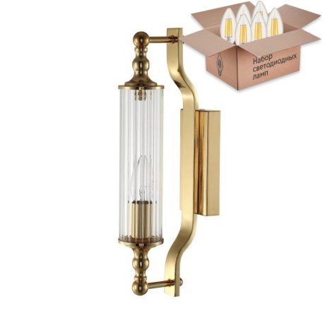 Бра Crystal Lux с лампочкой TOMAS AP1 GOLD+Lamps E14 Свеча