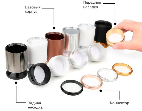 Насадка задняя накладная для корпуса светильника с диаметром отверстия D60mm Ambrella light Diy Spot N6904