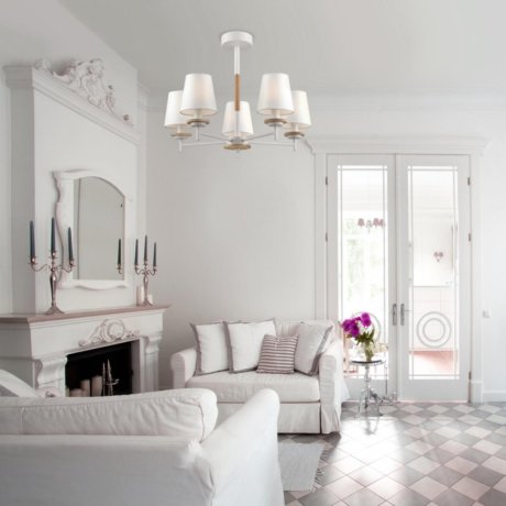 Люстра на штанге с лампочками Lumion Betsy 4497/5C+Lamps E14 Свеча