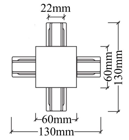 Соединитель X-образный для однофазного шинопровода CLT 0.2211 Crystal Lux CLT 0.2211 04 BL