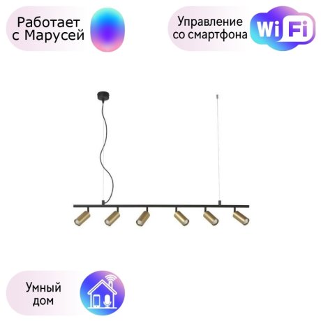 Подвесной светильник Crystal Lux с поддержкой Маруся CLT 015C6 L1200 BL-GO-М