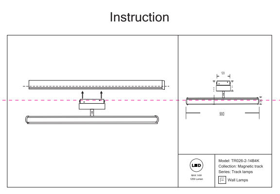 Трековый светильник 14W 4000К для магнитного шинопровода Maytoni Track lamps TR026-2-14B4K