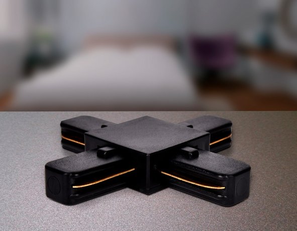 Соединитель Х-образный для однофазного шиноровода Ambrella light Track System GL7083 BK