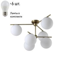 Потолочная люстра Crystal Lux  с лампочками FELIZ SP-PL6 BRONZE/WHITE+Lamps E27 P45