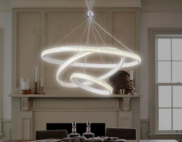 Подвесная диммируемая люстра с пультом ДУ Ambrella light Acrylica FA6157