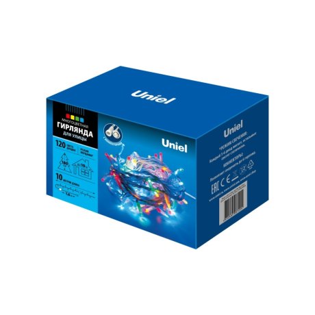 Светодиодная гирлянда (UL-00001353) Uniel 220V разноцветная с мерцанием ULD-S1000-120/TWK MULTI IP67