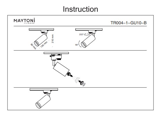 Трековый светильник Maytoni Track TR004-1-GU10-B