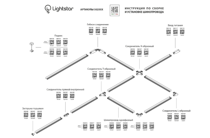 Коннектор прямой Lightstar Barra 502109