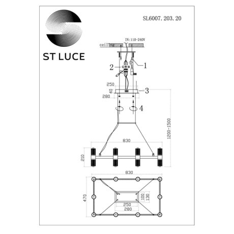 Подвесная люстра ST-Luce Gemina SL6007.203.20