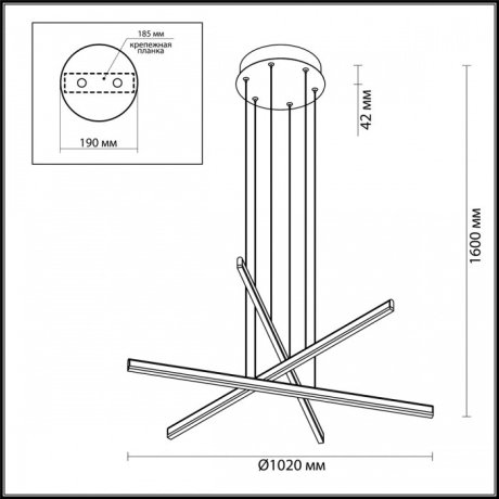 Подвесной светодиодный светильник Odeon Light Rudy 3890/48L