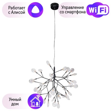 Подвесная люстра Crystal Lux с поддержкой Алиса Evita SP36 BLACK/TRANSPARENT-А