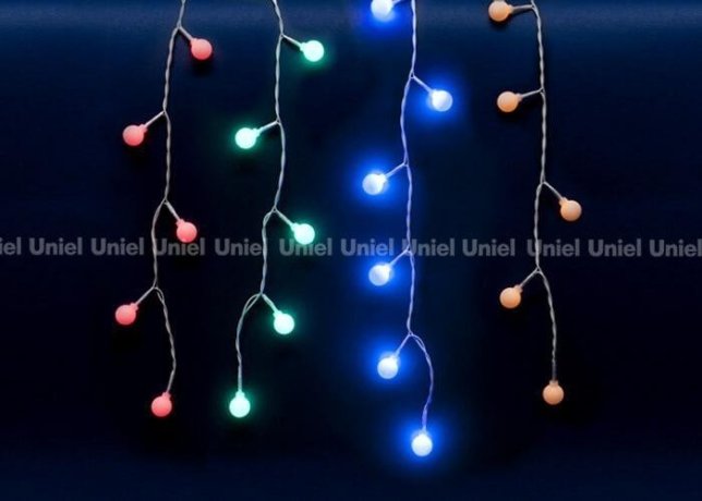 Светодиодная гирлянда (11130) Uniel занавес Радуга 220V разноцветный ULD-E2405-100/DTA MULTI IP20 RAINBOW