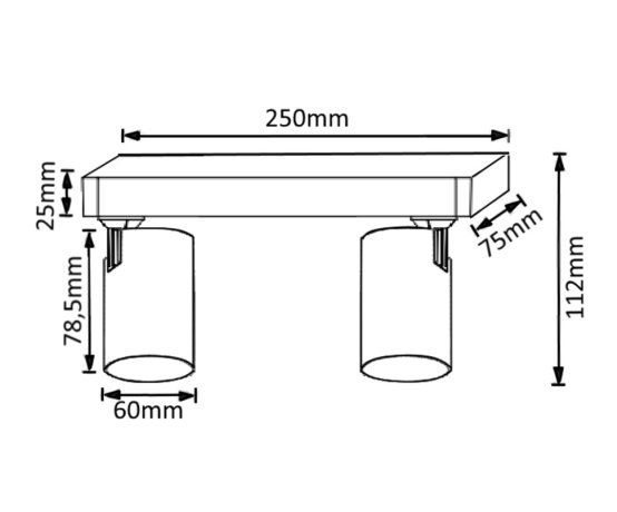Спот Crystal Lux CLT 017CW2 L250 WH