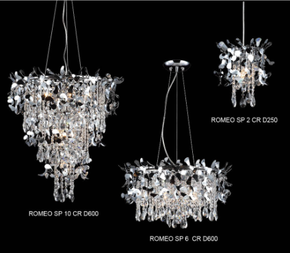 Подвесная люстра Crystal Lux Romeo SP10 Chrome D600 (2830/310)