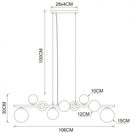 Подвесная люстра Arte Lamp Gemini A2243SP-9PB