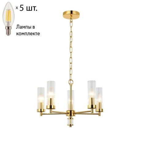 Подвесная люстра с лампочками Favourite Aesthetic 2673-5P+Lamps E14 Свеча