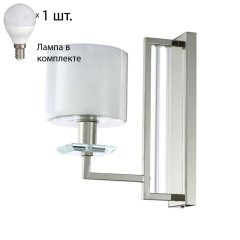 Бра Crystal Lux с лампочкой NICOLAS AP1 NICKEL/WHITE+Lamps E14 P45