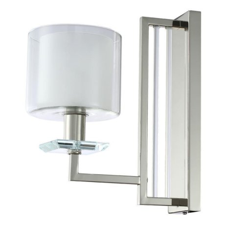 Бра Crystal Lux с лампочкой NICOLAS AP1 NICKEL/WHITE+Lamps E14 P45