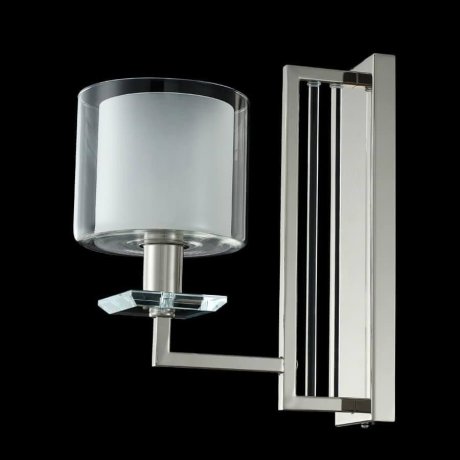 Бра Crystal Lux с лампочкой NICOLAS AP1 NICKEL/WHITE+Lamps E14 P45