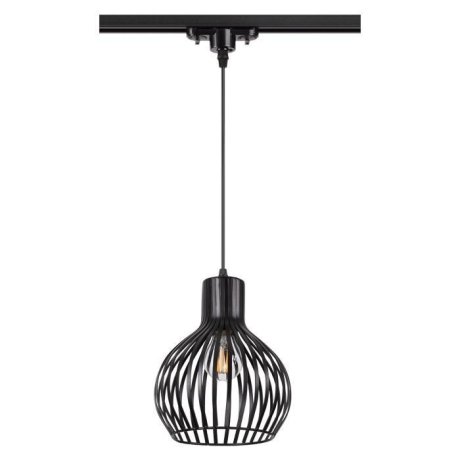 Однофазный светильник на подвесе для трека Novotech Zelle  с лампочкой 370425+Lamps E27 P45