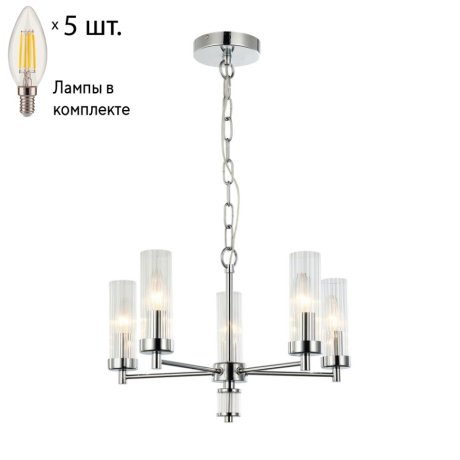 Подвесная люстра с лампочками Favourite Aesthetic 2672-5P+Lamps E14 Свеча
