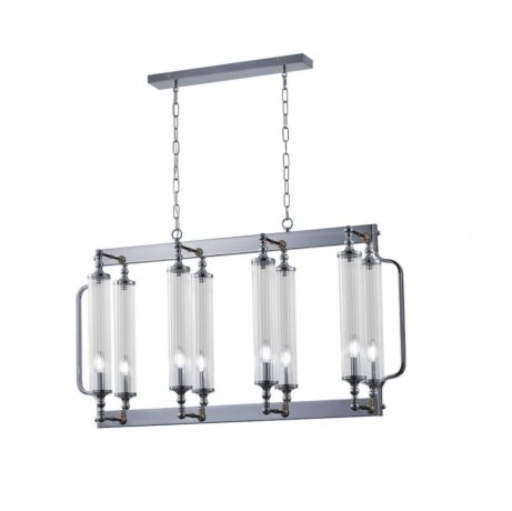 Подвесная люстра Crystal Lux с лампочками TOMAS SP8 L1000 CHROME+Lamps E14 Свеча