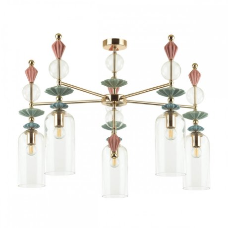 Люстра на штанге с лампочками Odeon Light Bizet 4855/5C+Lamps E14 P45