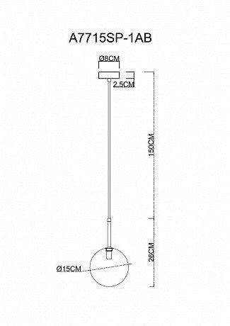Подвесной светильник Cameron Arte Lamp A7715SP-1AB