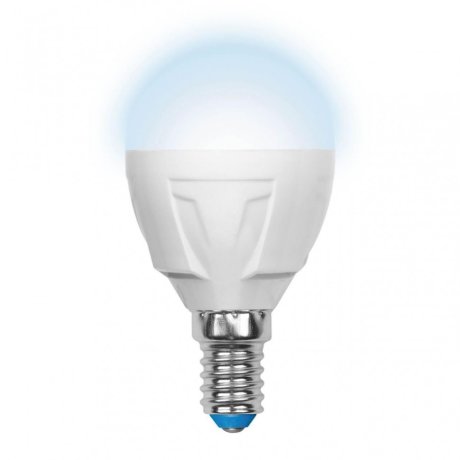 Светодиодная лампа E14 7W 4000K (белый) Uniel LED-G45 7W-NW-E14-FR PLP01WH (UL-00002417)