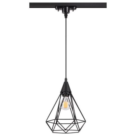 Однофазный светильник на подвесе для трека Novotech Zelle с лампочкой 370421+Lamps E27 P45