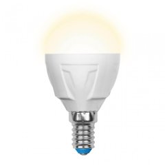 Светодиодная лампа E14 7W 3000K (теплый) Uniel LED-G45 7W-WW-E14-FR PLP01WH (UL-00002419)