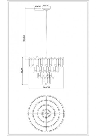 Каскадная люстра Divinare Rosie 3511/17 LM-8